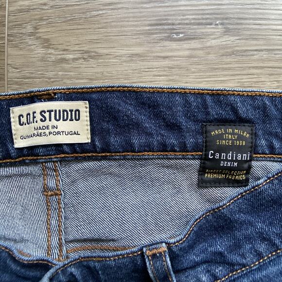 C.O.F. Studio Model M1 Jeans Men Sz 32x29 Blue Worn Wash Slim True - Picture 4 of 13